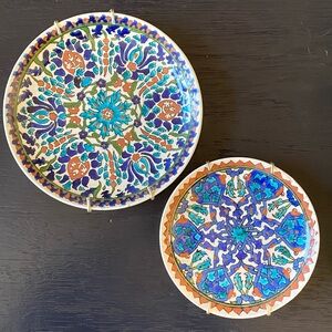 Vintage Handcrafted Turkish Ceramic Decorative Plates